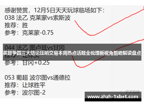 英超争四三大结论压哨交易本周热点话题全梳理新视角前瞻解读盘点